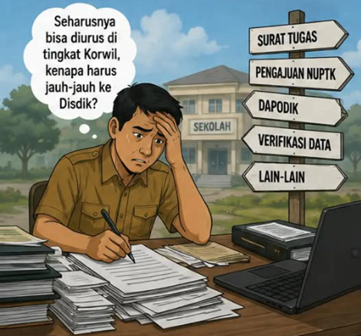 Disdik Garut Dipenuhi Oleh Para Oprator, Guru, Kepsek. Evaluasi Belum Sampai Bupati