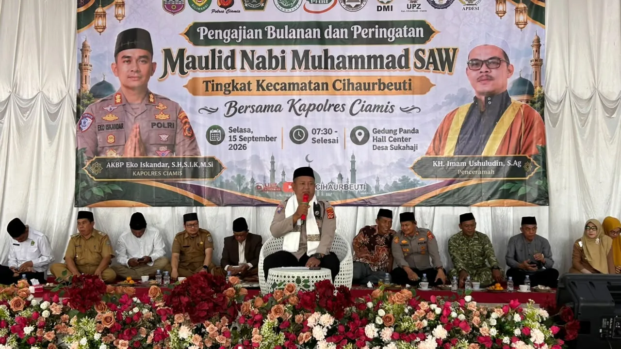 Pengajian Bulanan Cihaurbeuti Diwarnai Imbauan Kamtibmas dan Bahaya Kenakalan Remaja