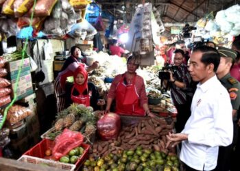 Presiden Jokowi Blusukan ke Pasar Minggu