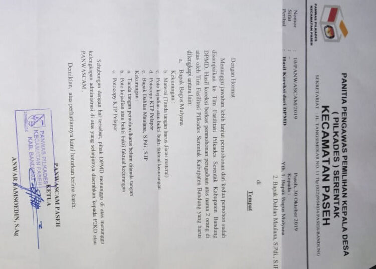 DPMD Masih Tunggu Aduan Calon Kades Karangnunggal Pasca Pemilihan