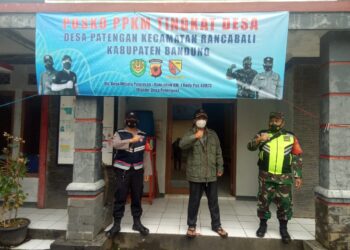 Pemdes Patengan Bersama Babinsa dan Babinmas Sosialisasi Rutin 3 M