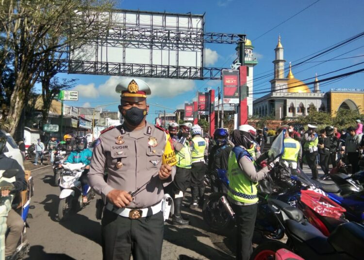 Puluhan Motor Berknalpot Bising Diangkut ke Mapolres Cimahi