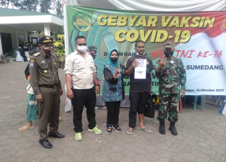 Kodim 0610/Sumedang Bekerjasama dengan Perum Panorama Gebyar Vaksinasi Dosis 1