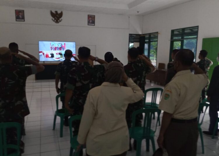 Jajaran Kodim 0610/ Sumedang Ikuti Peringatan Pancasila 2022 Secara Virtual