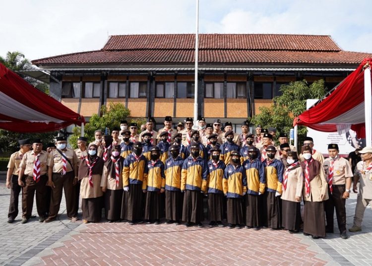 Pelepasan Tim Jambore Nasional XI Cibubur 2022 yang bertempat di Lapangan Setda Kabupaten Garut, Jalan Pembangunan, Kecamatan Tarogong Kidul, Kabupaten Garut, Kamis (11/8/2022).