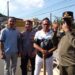 Kasatpol PP Basuki Eko, Kepala UPT.SOR Kerkhof Endang Ilen (kaos hitam putih) dan H.Rohmat Kepala Desa Haurpanggung (pakai kaos abu)