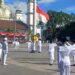 Pengibaran Bendera Merah Putih Upacara HUT RI Ke-78 di Alun-alun Garut.Kamis (17/8/2023).