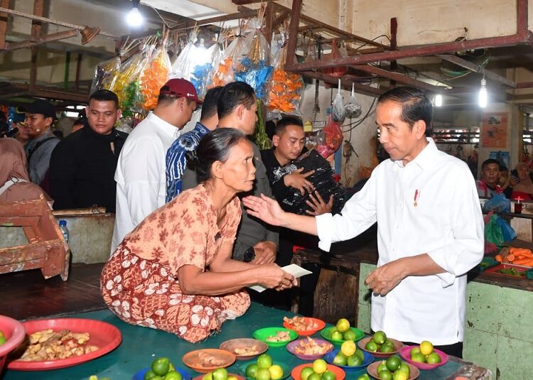 Kunjungi Pasar Sukaramai, Presiden Tinjau Kondisi dan Harga Sejumlah Komoditas Pangan