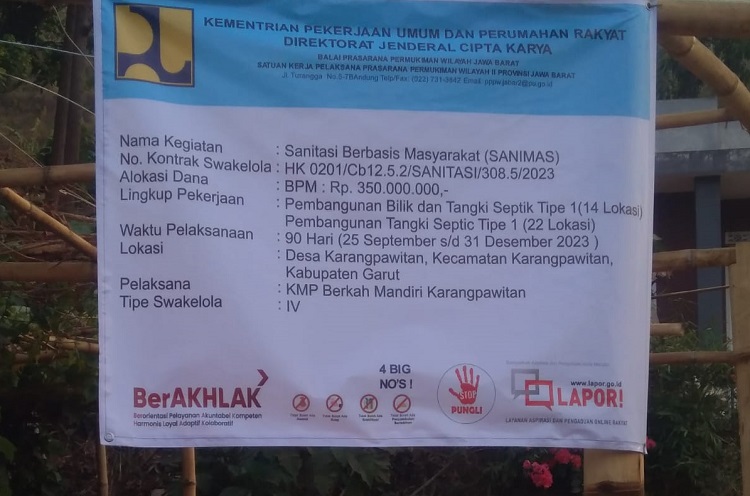 Disinyalir Pembangunan MCK Anggaran Pemprov Jabar, Tidak Sesuai Dengan Usulan Warga