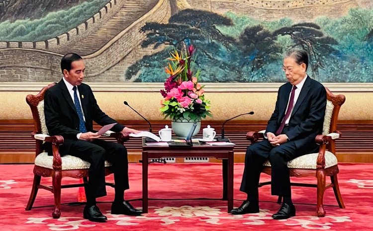 Presiden Jokowi dan Ketua Zhao Leji Apresiasi Peningkatan Kerja Sama Indonesia-RRT