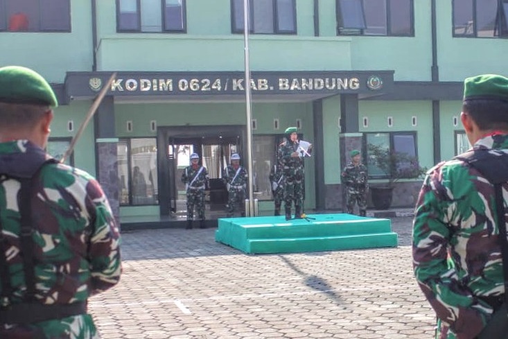 Kodim 0624/Kab Bandung Gelar Upacara HSP Ke-95, Bangkitkan Semangat Membangun Negeri