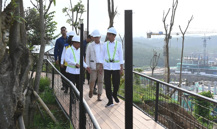 Pagi di IKN, Presiden Tinjau Progres Pembangunan Istana dan Kantor Presiden