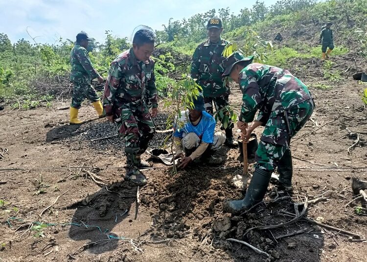 Kembali Personil TNI Laksanakan Penghijauan Yang Dicanangkan Komando Atas