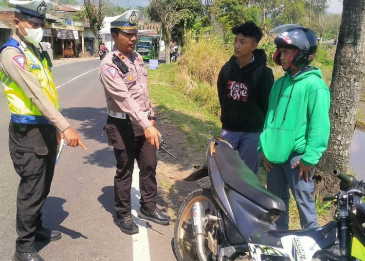 Satlantas Polres Garut Tertibkan Knalpot Tidak Sesuai Spesifikasi Teknis