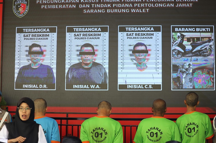 Polres Cianjur Ungkap Kasus Pencurian Sarang Burung Walet,2 Orang Ditangkap 1 Orang DPO