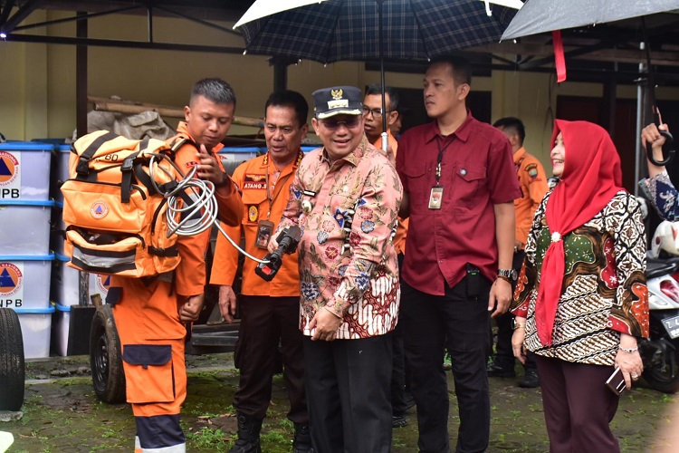 Pj. Bupati Sumedang Monitoring Kesiapan BPBD Hadapi Bencana Hidrometeorologi